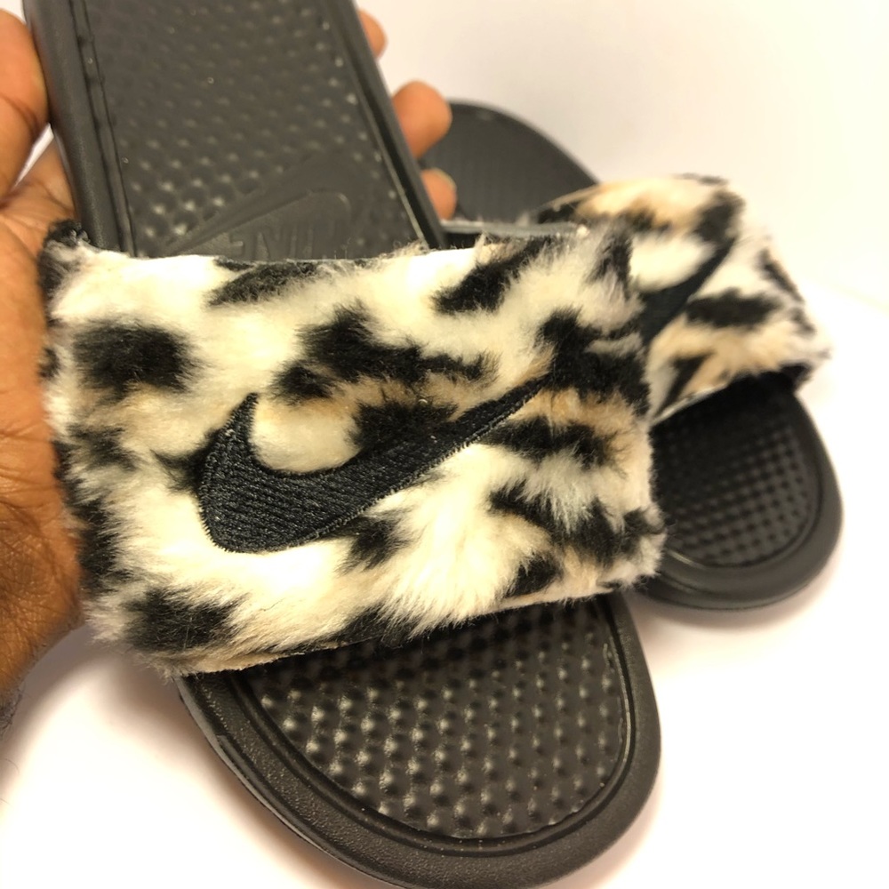Furry Nike Slides
